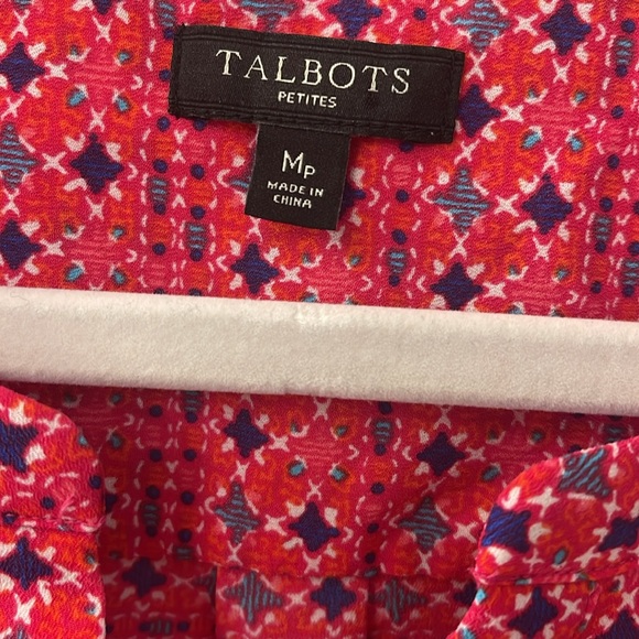 TALBOTS Petites/ V Neck/Faux Hidden Buttons/Long Sleeve - Picture 2 of 7